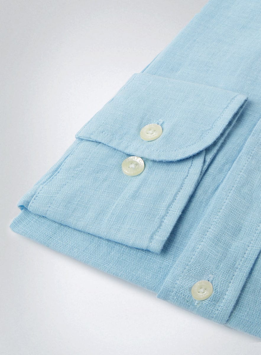 Classic Fit Linen Shirt in Light Blue