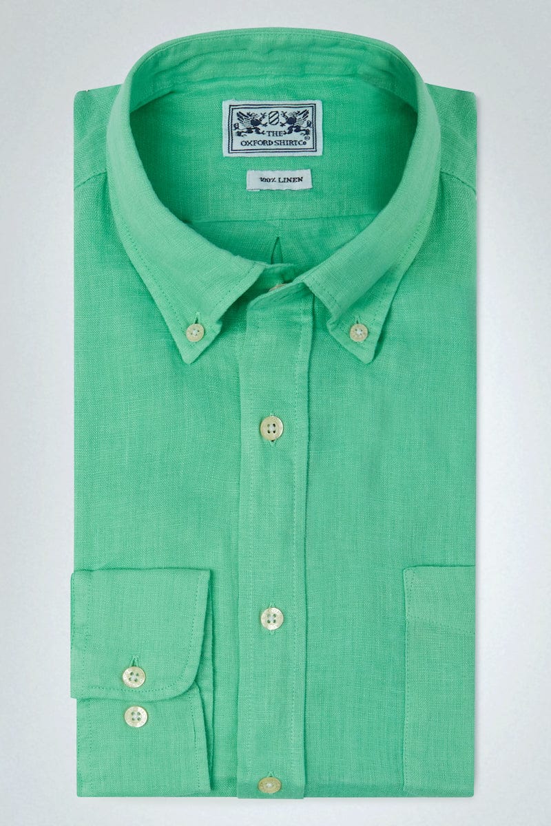 Classic Fit Linen Shirt in Lime