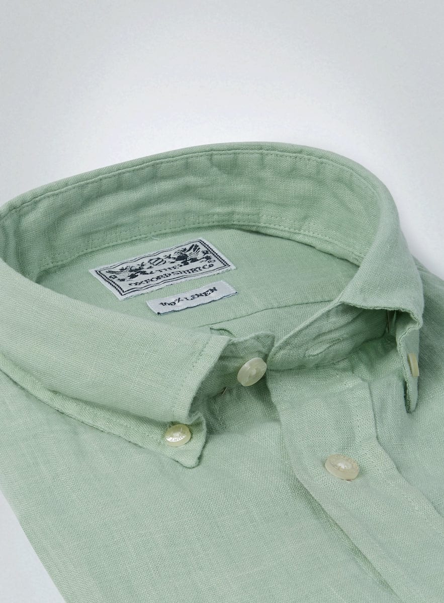 Classic Fit Linen Shirt in Pea Green