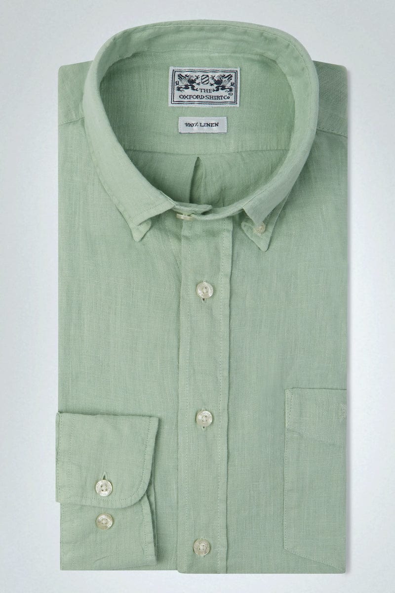 Classic Fit Linen Shirt in Pea Green