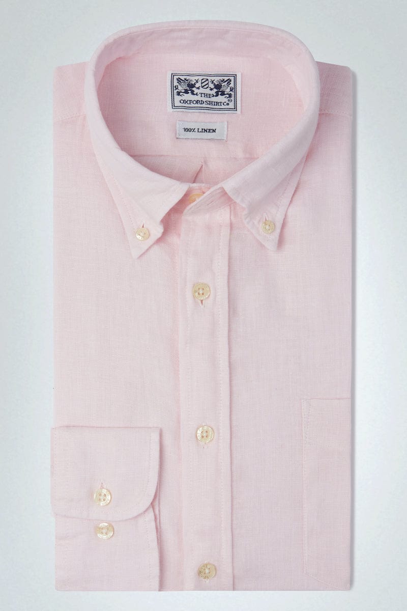 Classic Fit Linen Shirt in Pink