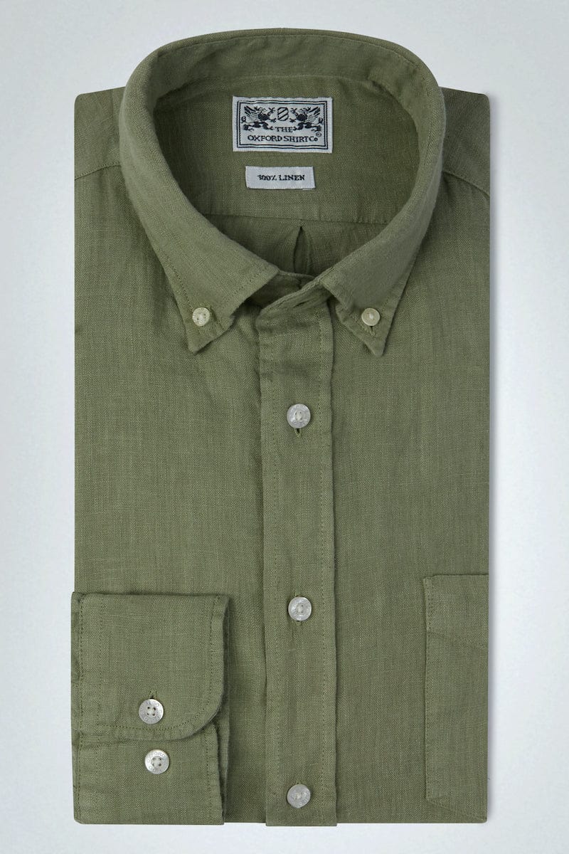 Classic Fit Linen Shirt in Sage