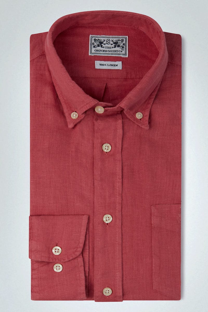 Classic Fit Linen Shirt in Strawberry