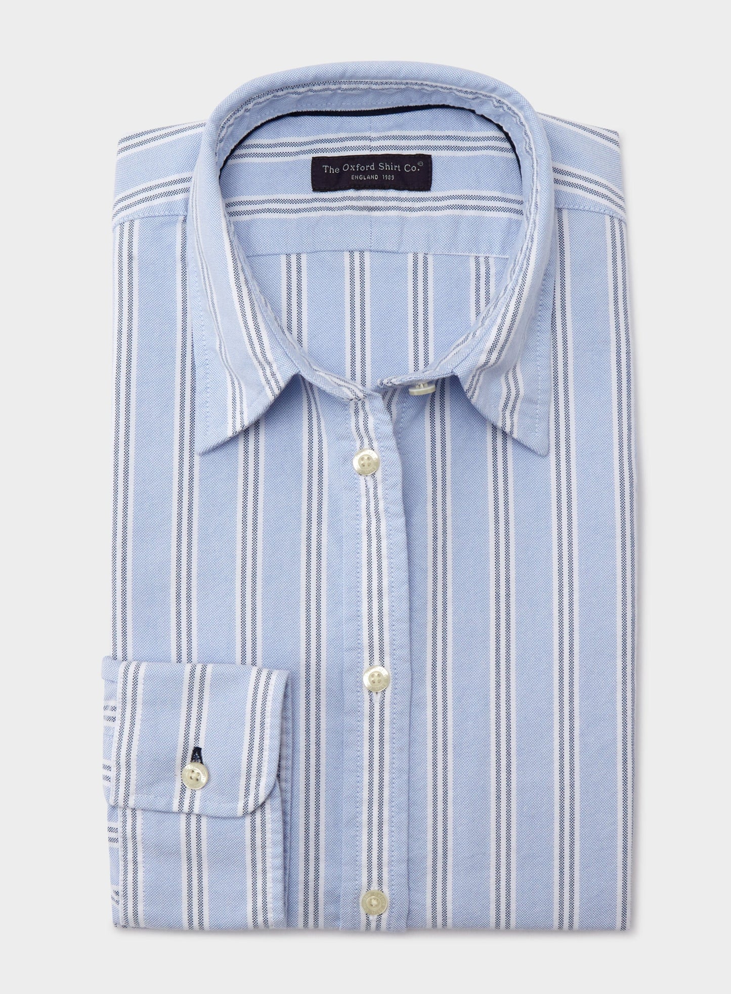 Classic Oxford Shirt - Blue and Navy Stripe