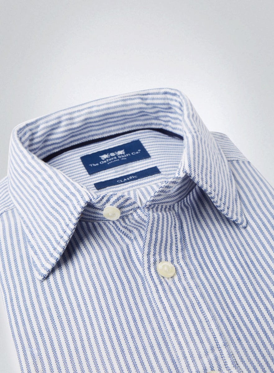 Classic Oxford Shirt - Dark Blue Stripe