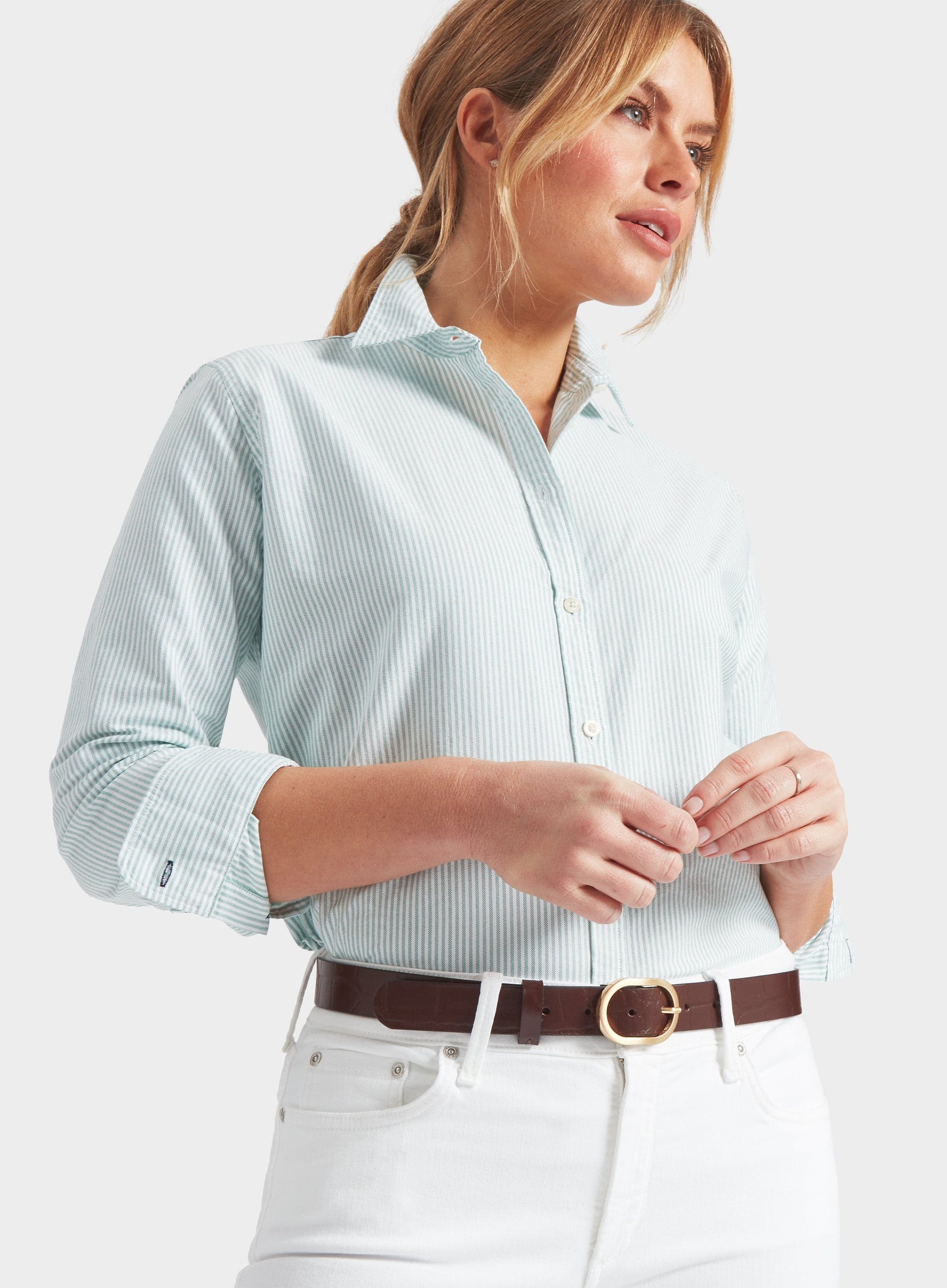 Classic Oxford Shirt - Green Stripe