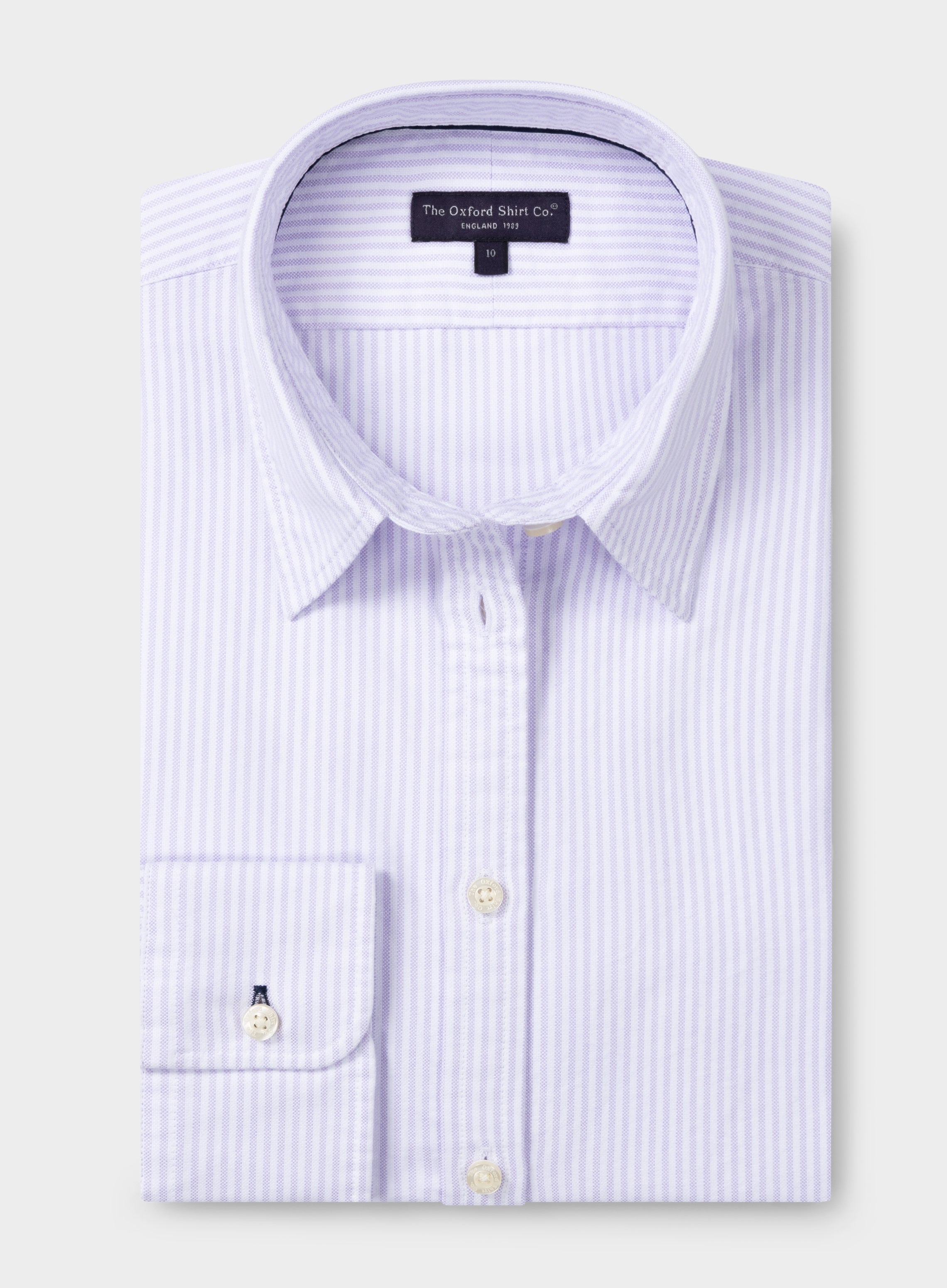 Womens Classic Oxford Shirt in Lilac Stripe Oxford Shirt Co