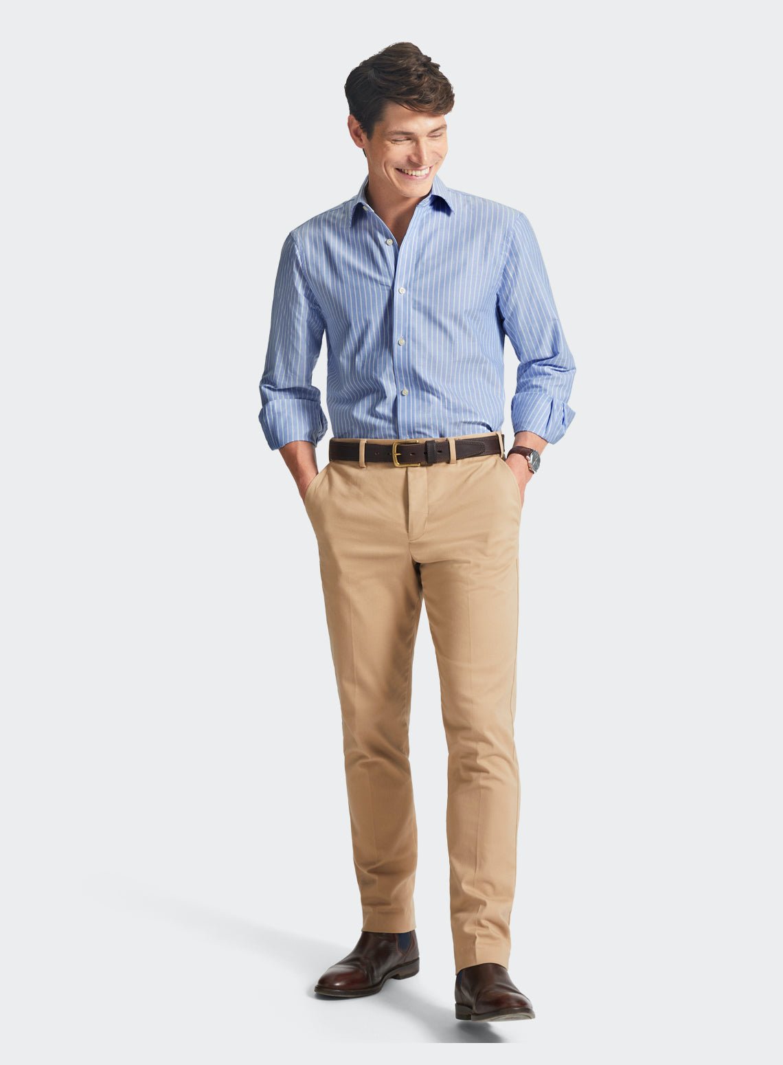 Classic Shirt in Blue and White Stripe