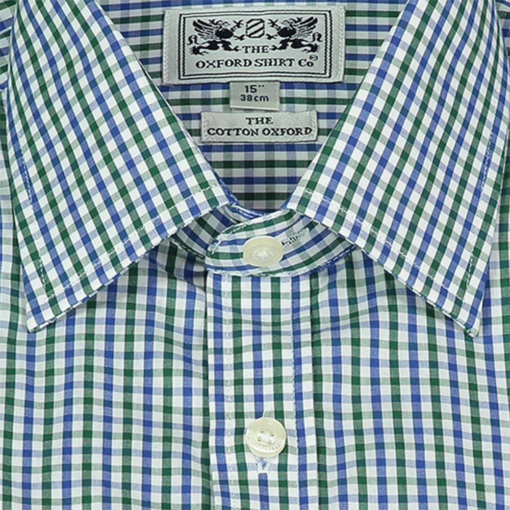 Classic Shirt in Dark Green and Navy Gingham