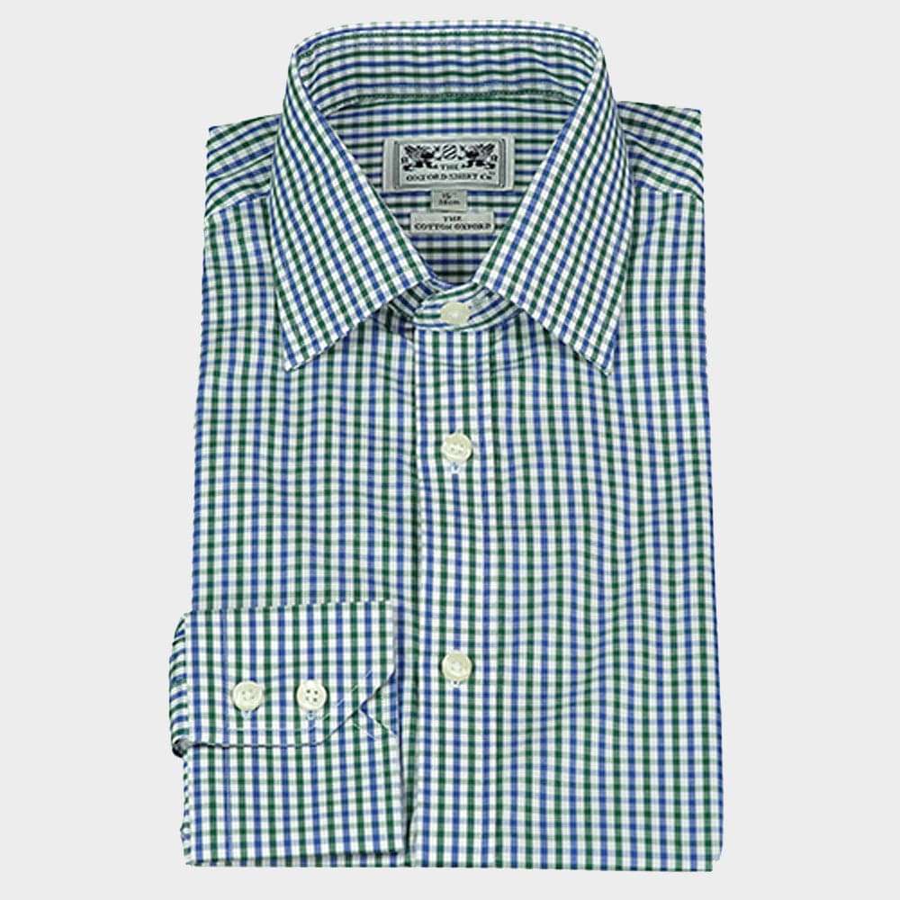Classic Shirt in Dark Green and Navy Gingham