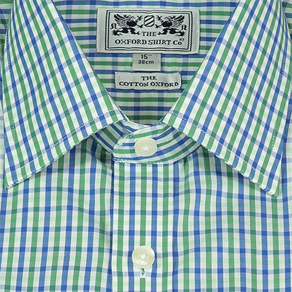 Classic Shirt in Green and Navy Gingham