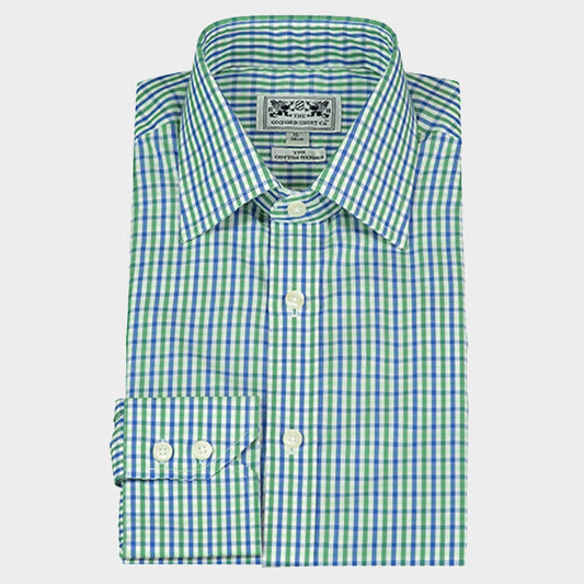 Classic Shirt in Green and Navy Gingham