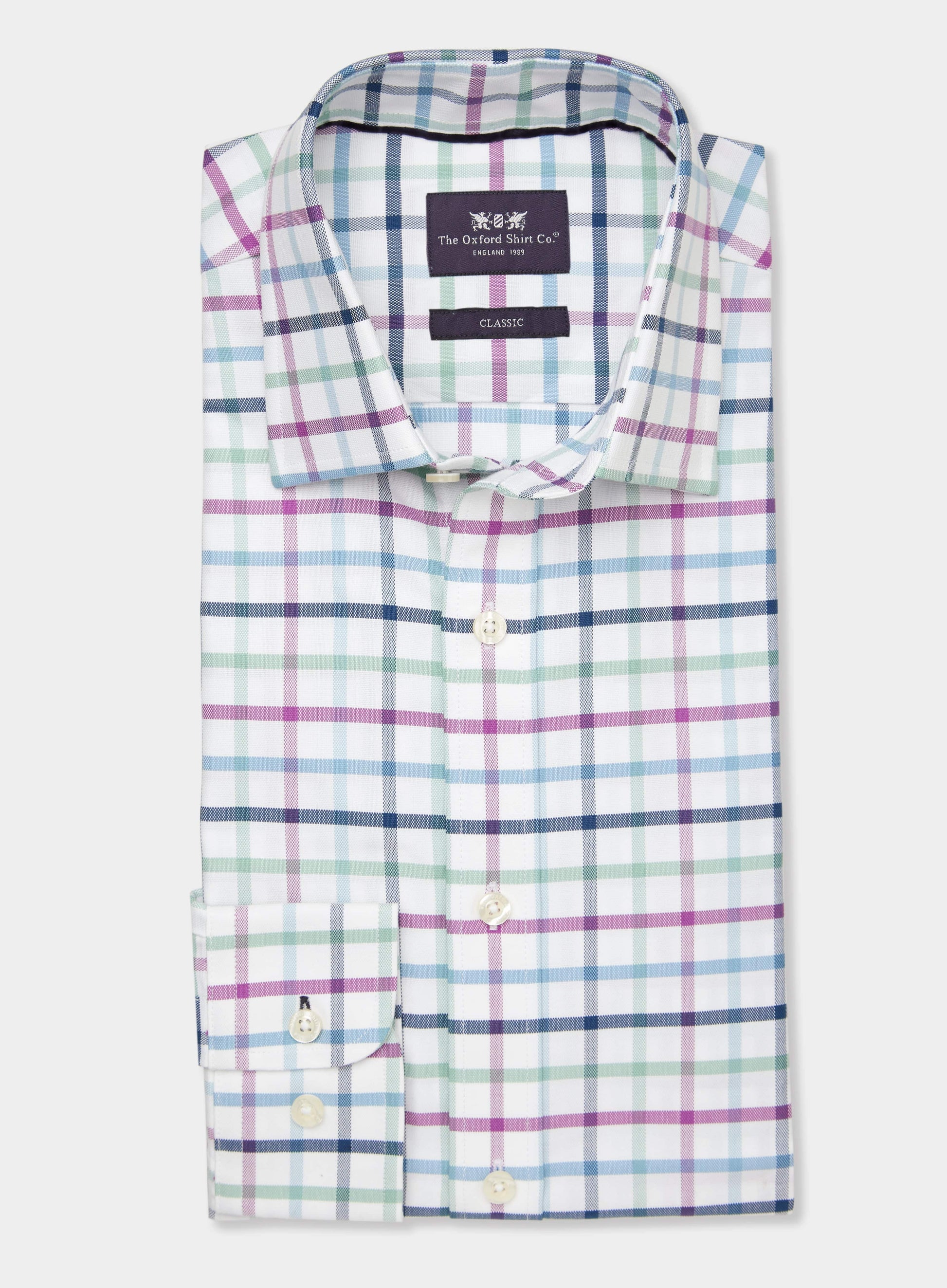 Classic Shirt in Green and Purple Check