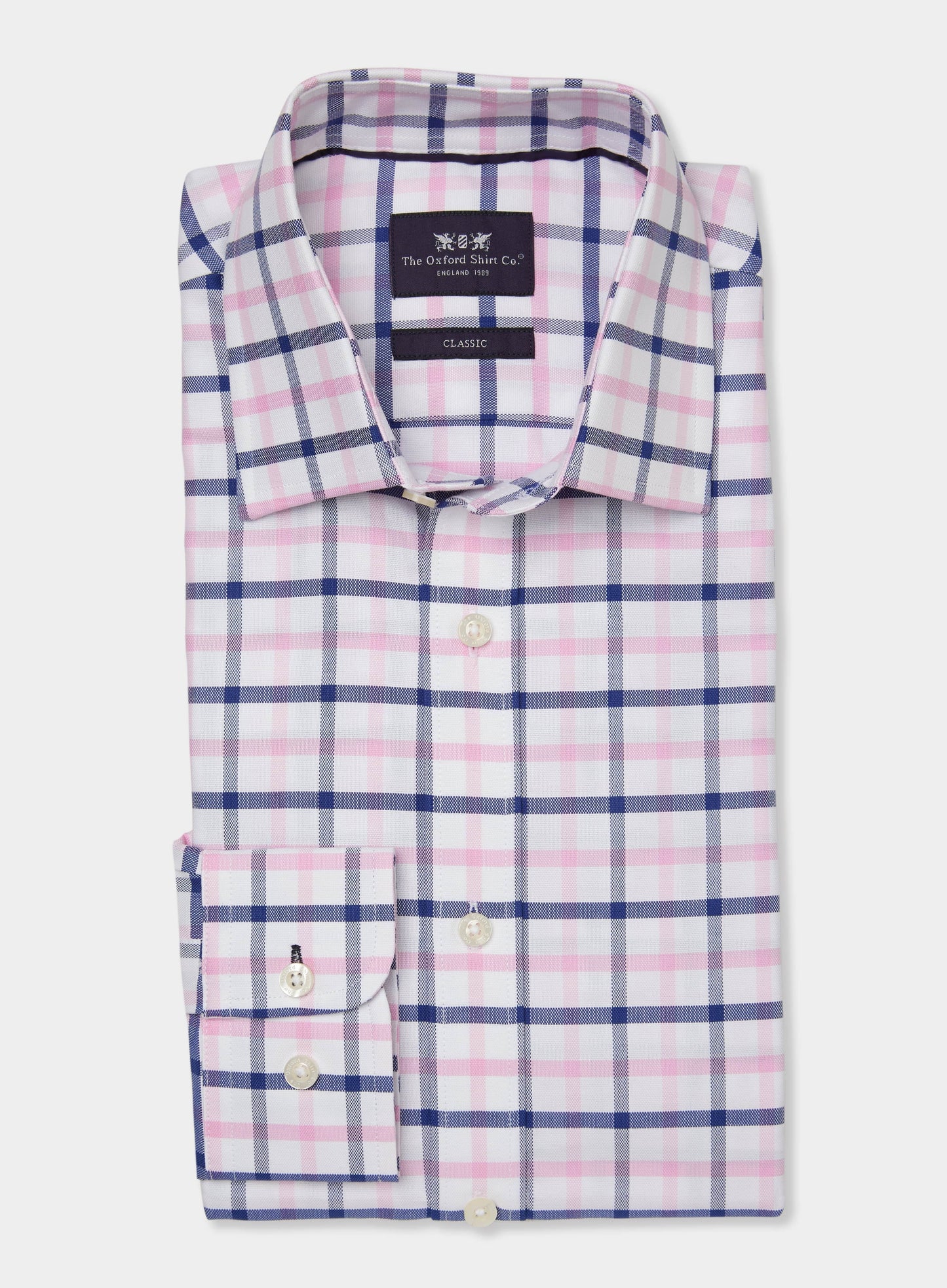 Classic Shirt in Navy and Pink Check