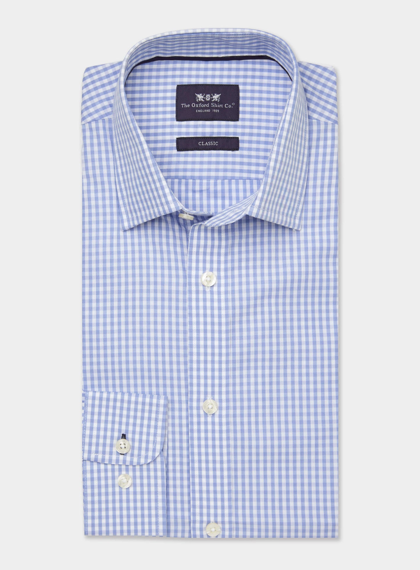 Classic Shirt in Pale Blue Gingham