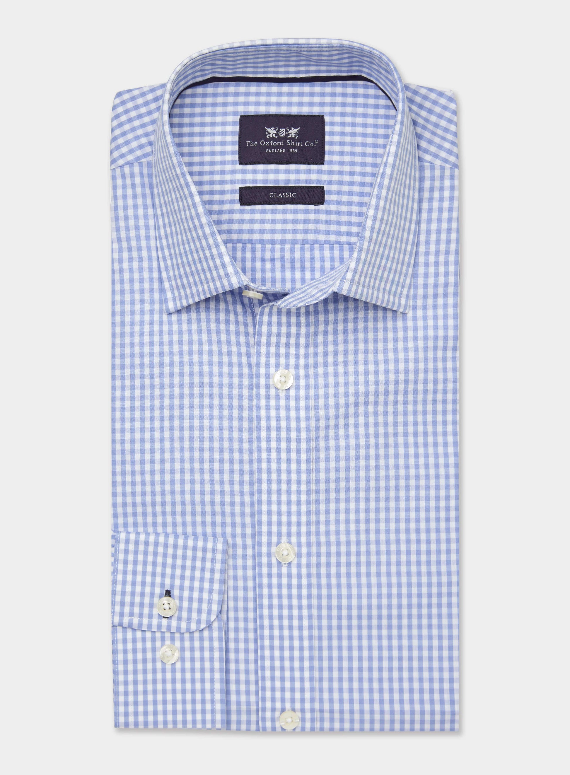 Classic Shirt in Pale Blue Gingham