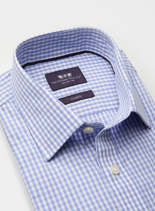 Classic Shirt in Pale Blue Gingham