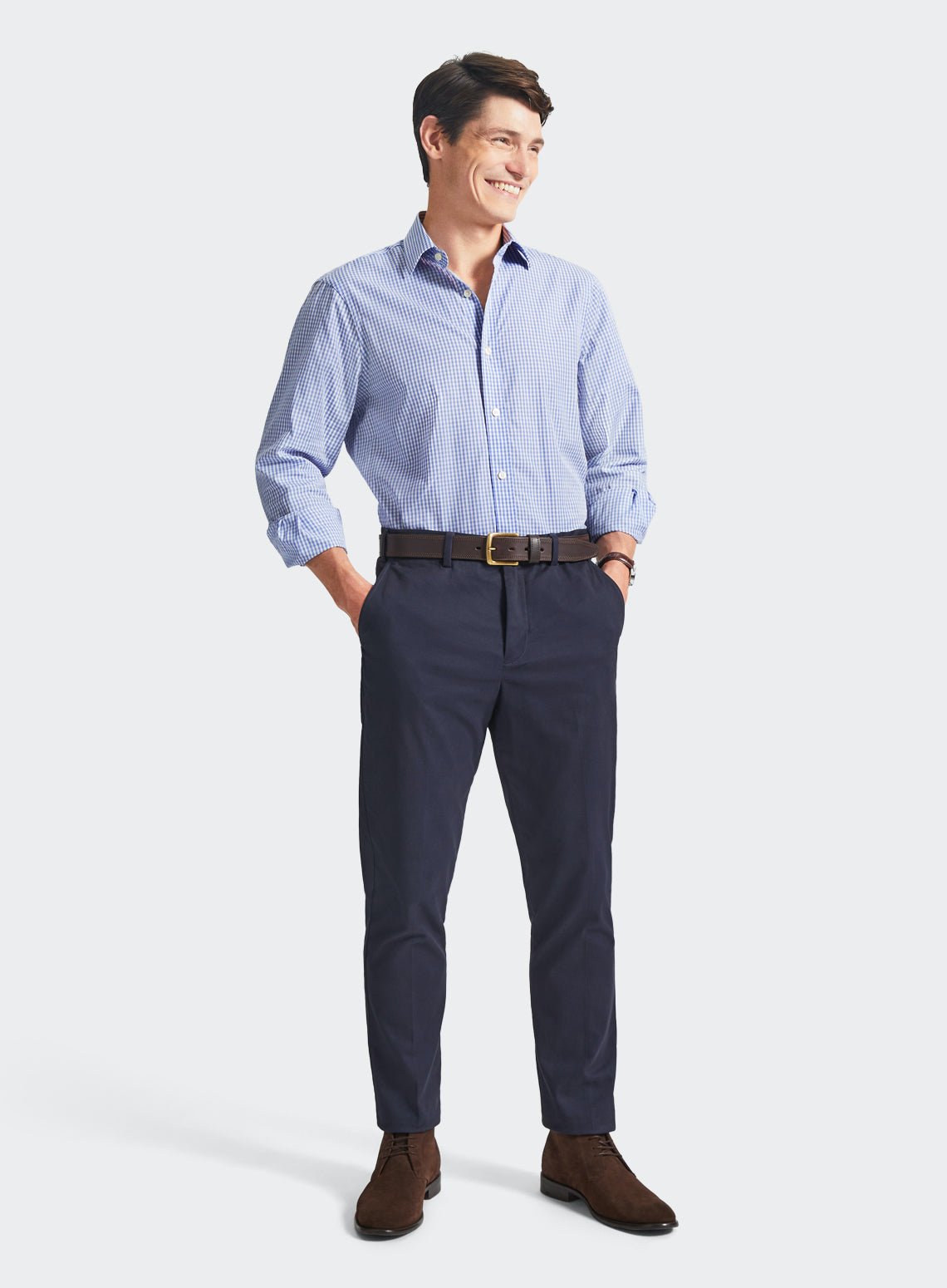 Classic Shirt in Pale Blue Gingham