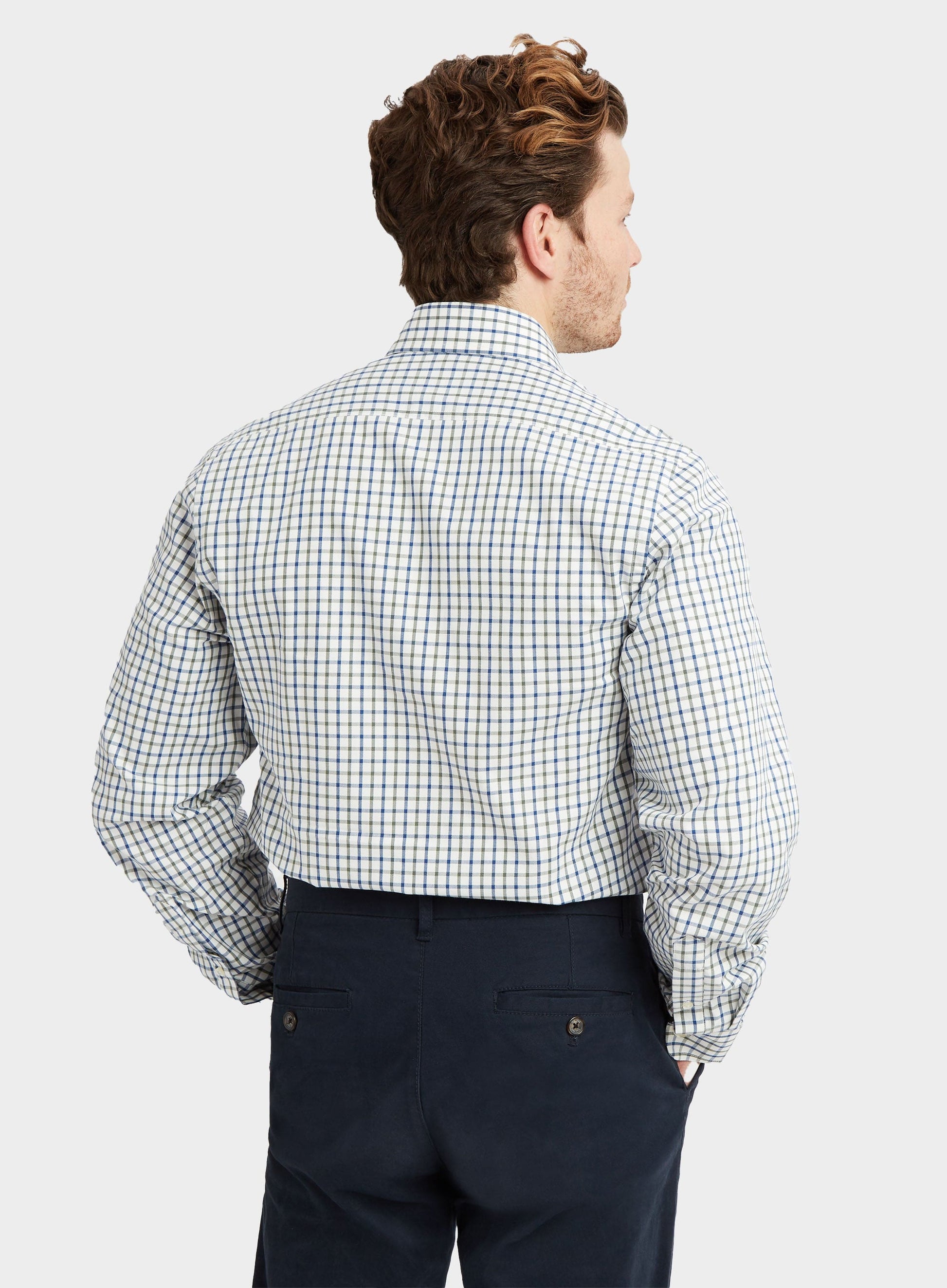 Classic Tattersall Shirt in Green and Blue Check