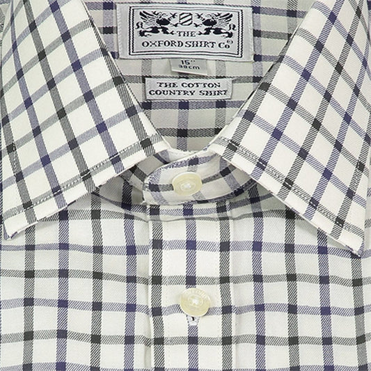 Classic Tattersall Shirt in Navy and Green Check