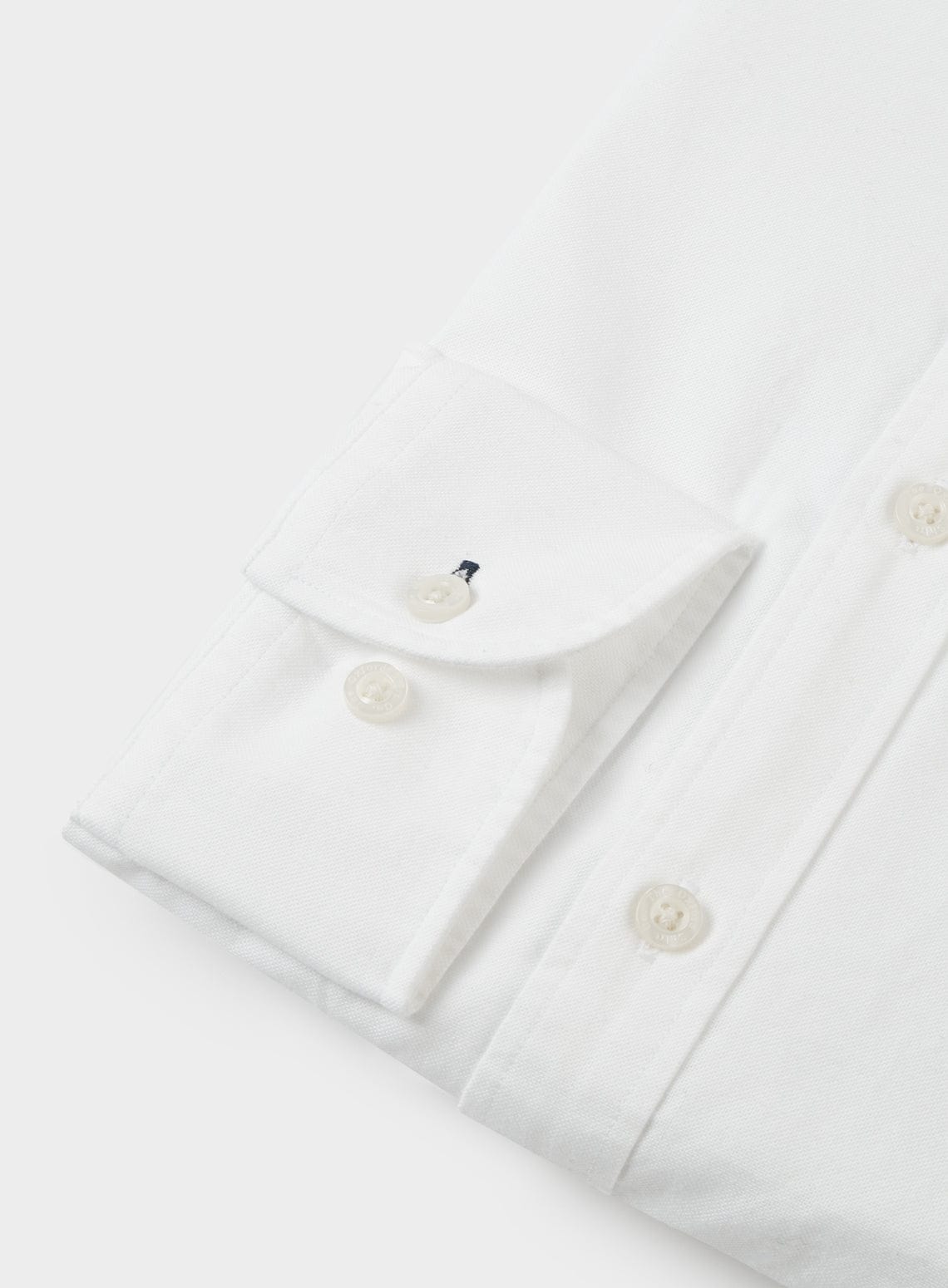 Collarless Oxford Shirt - White