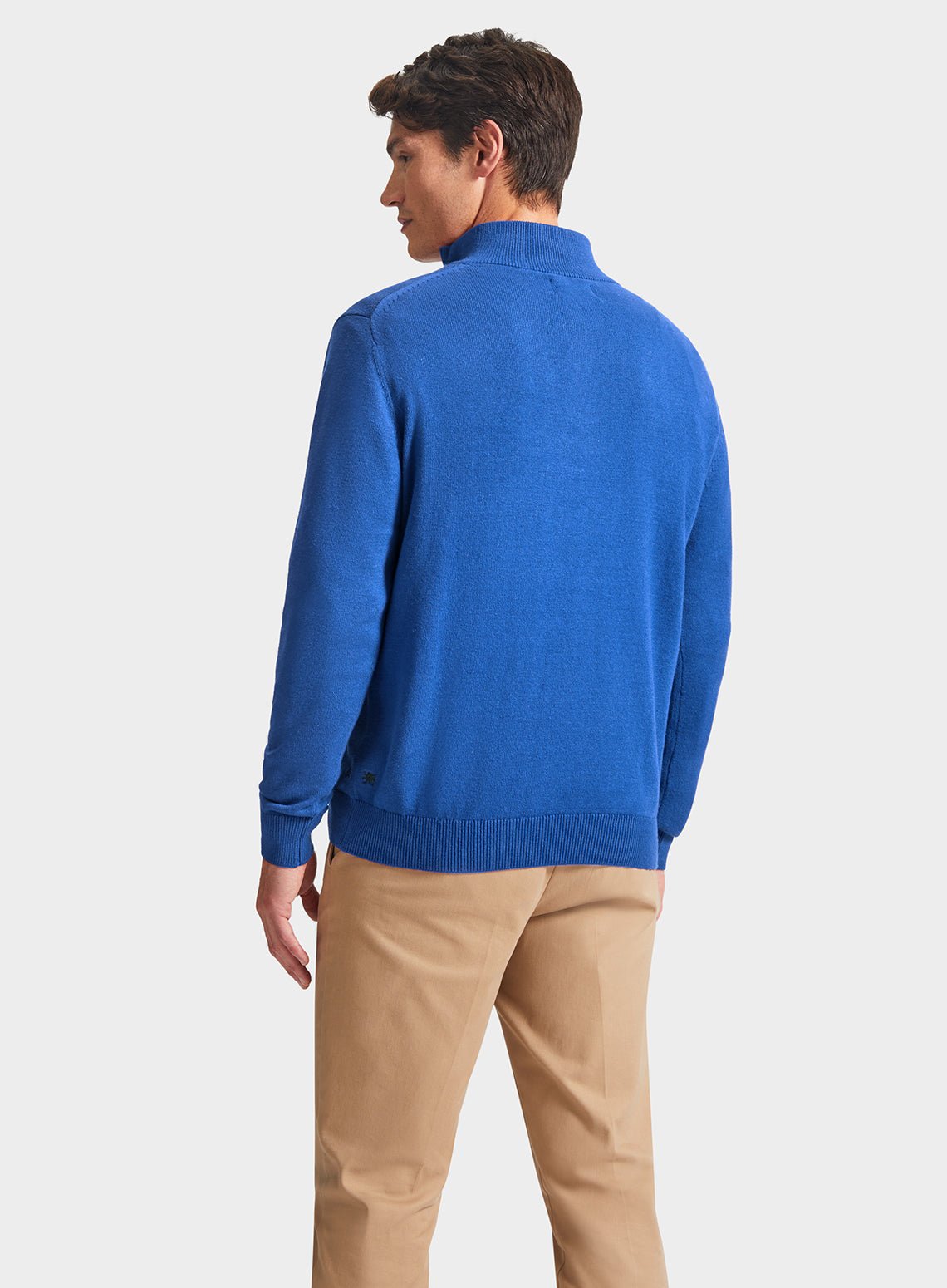 Cotton Cashmere 1/4 Zip in Cornflower