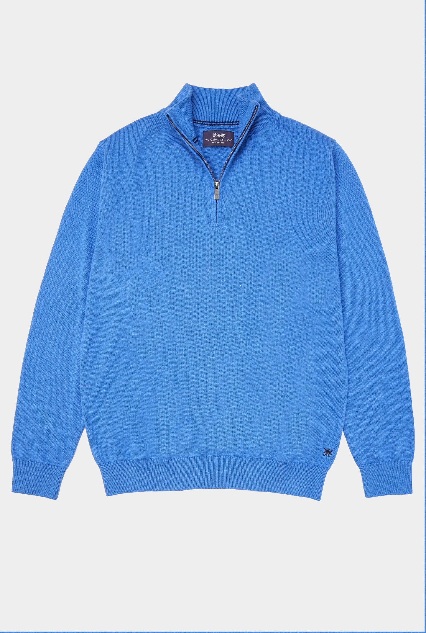 Cotton Cashmere 1/4 Zip in Cornflower