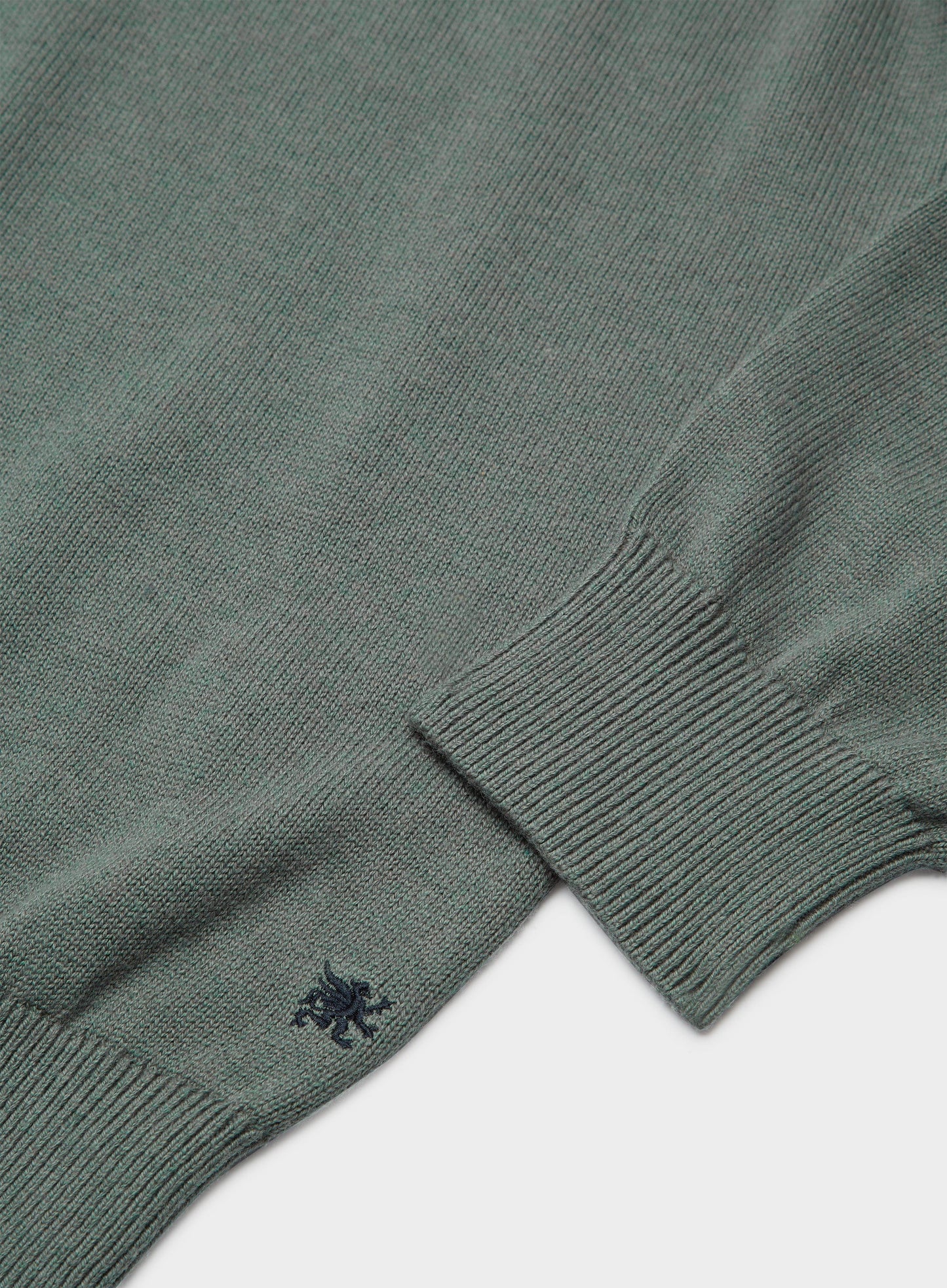 Cotton Cashmere 1/4 Zip in Moss
