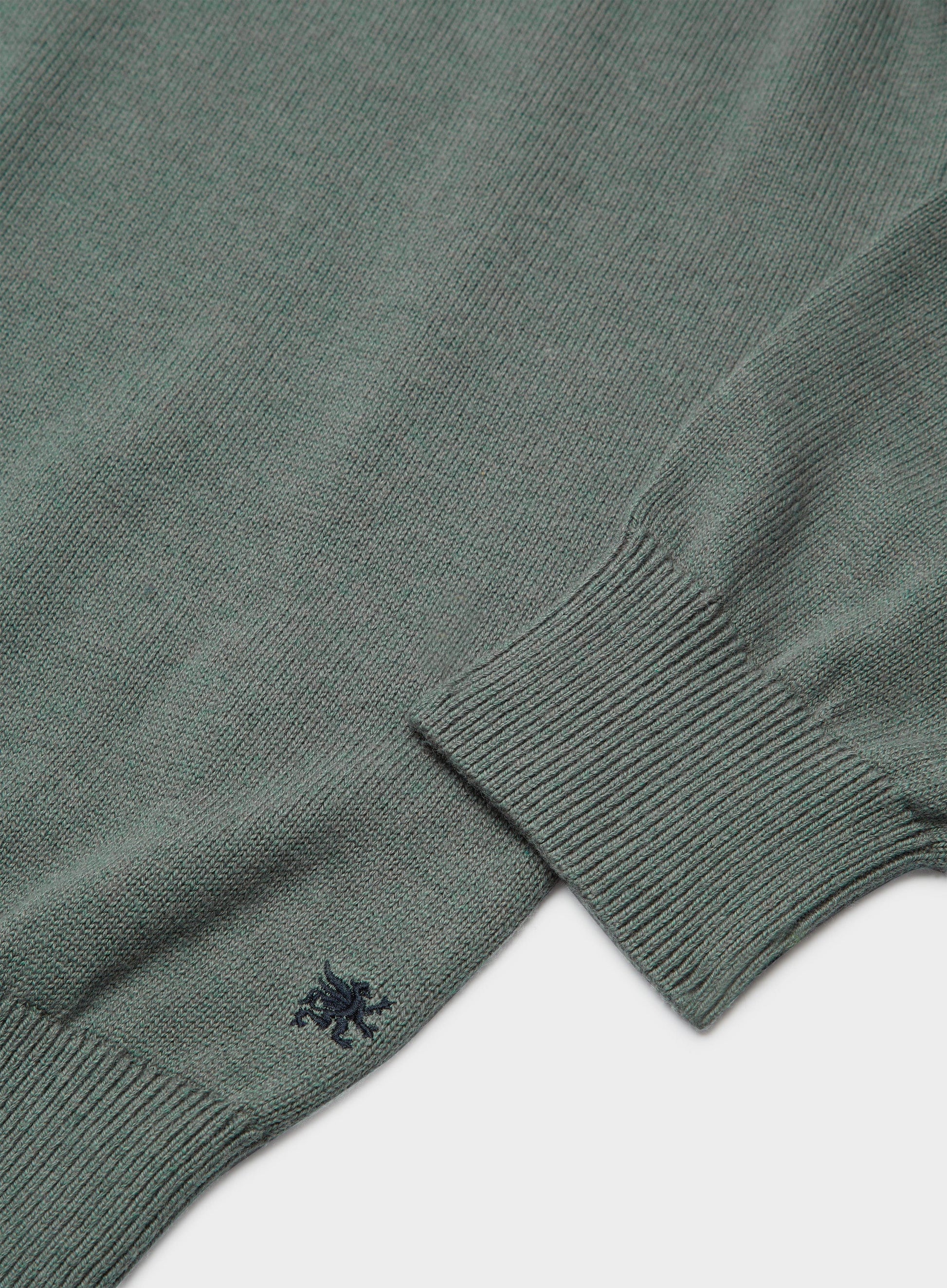 Cotton Cashmere 1/4 Zip in Moss