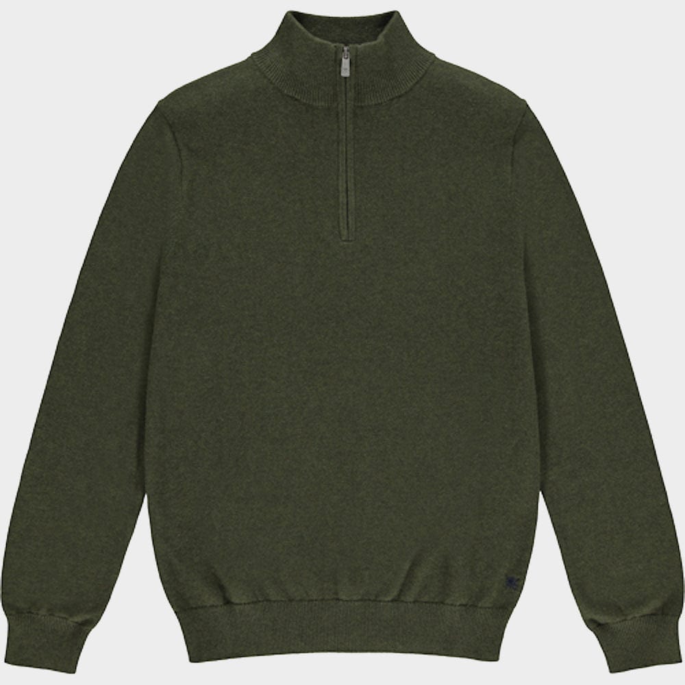 Cotton Cashmere 1/4 Zip in Olive
