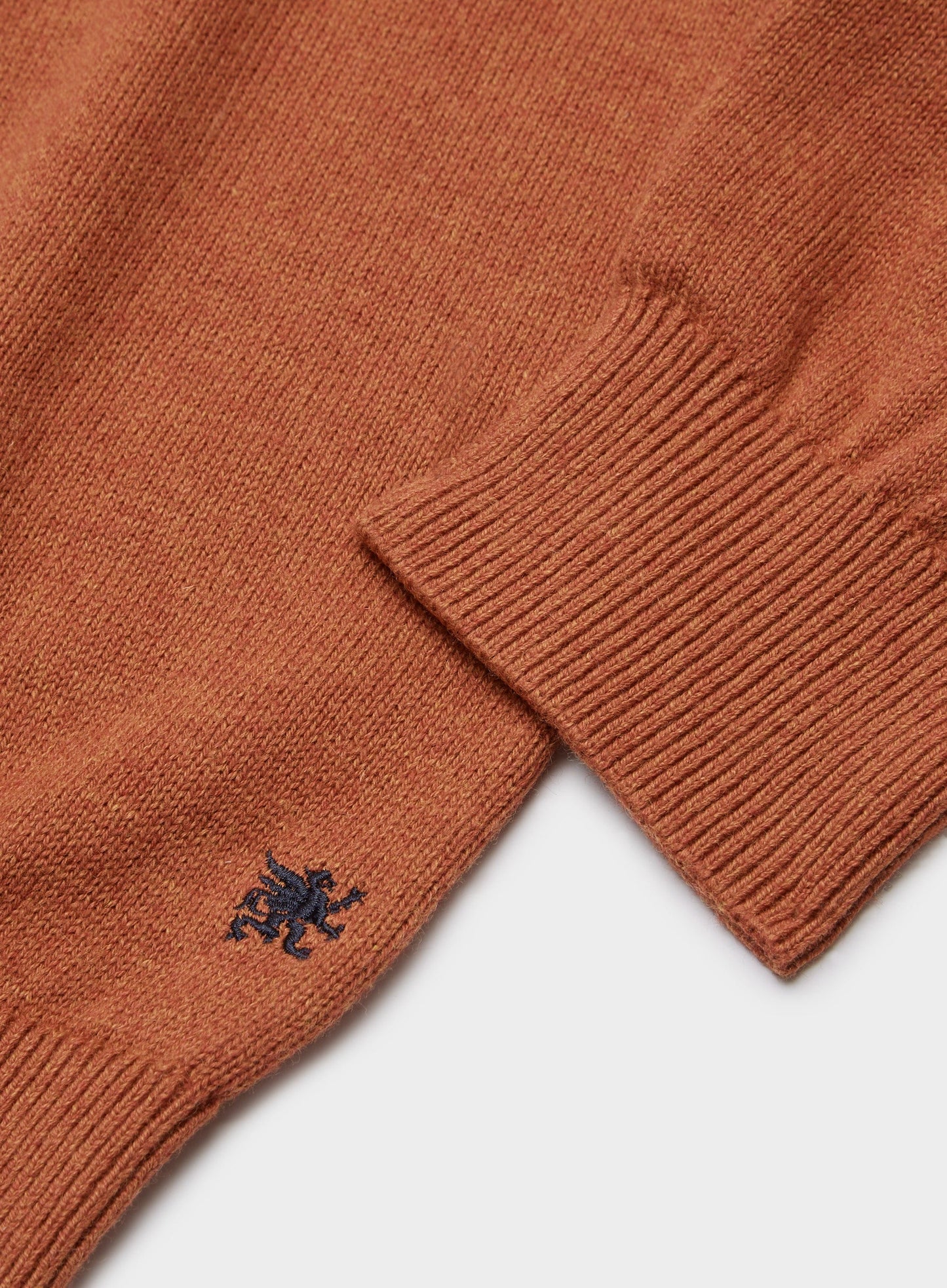 Cotton Cashmere 1/4 Zip in Rust