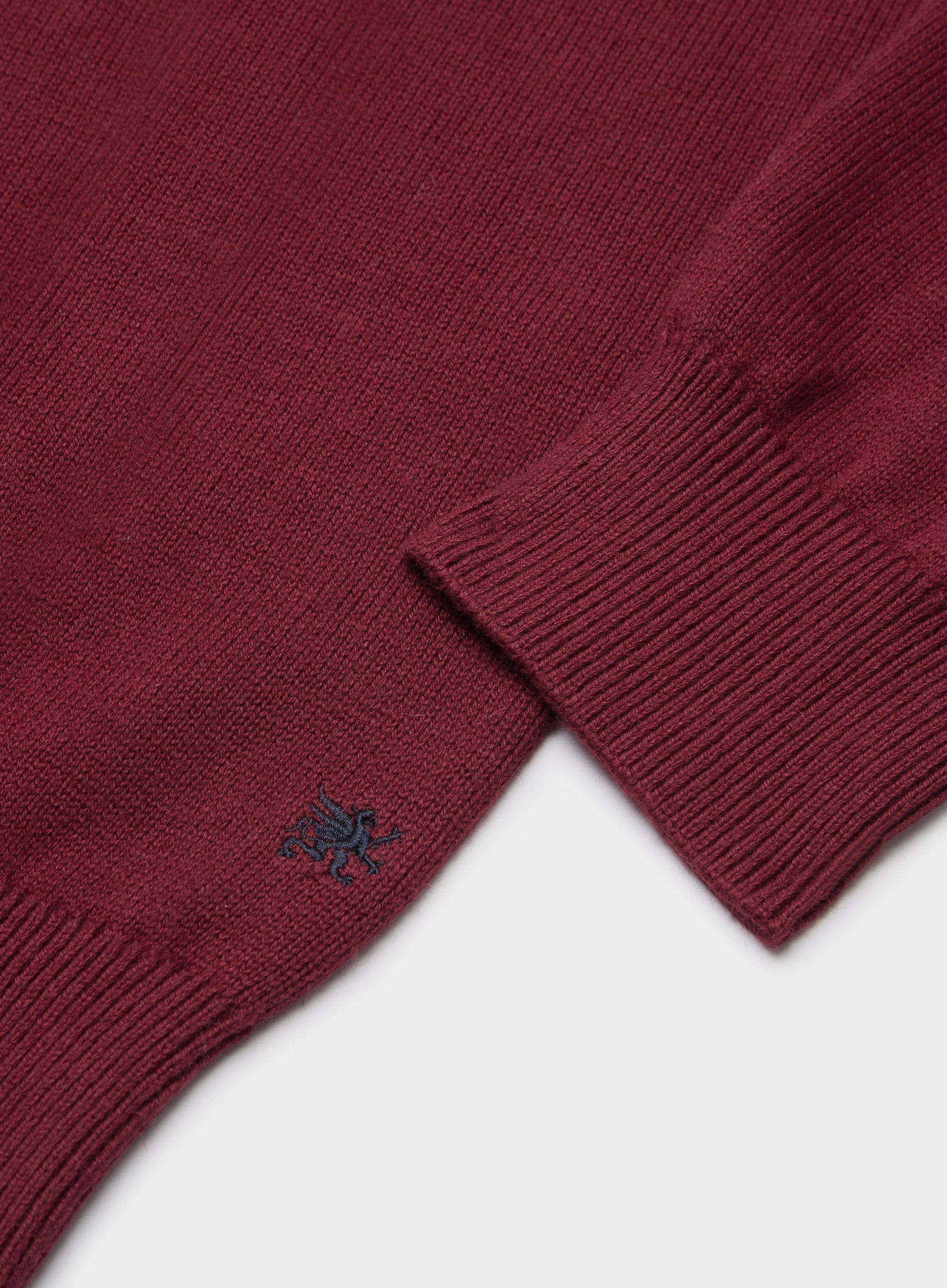 Cotton Cashmere 1/4 Zip in Wine