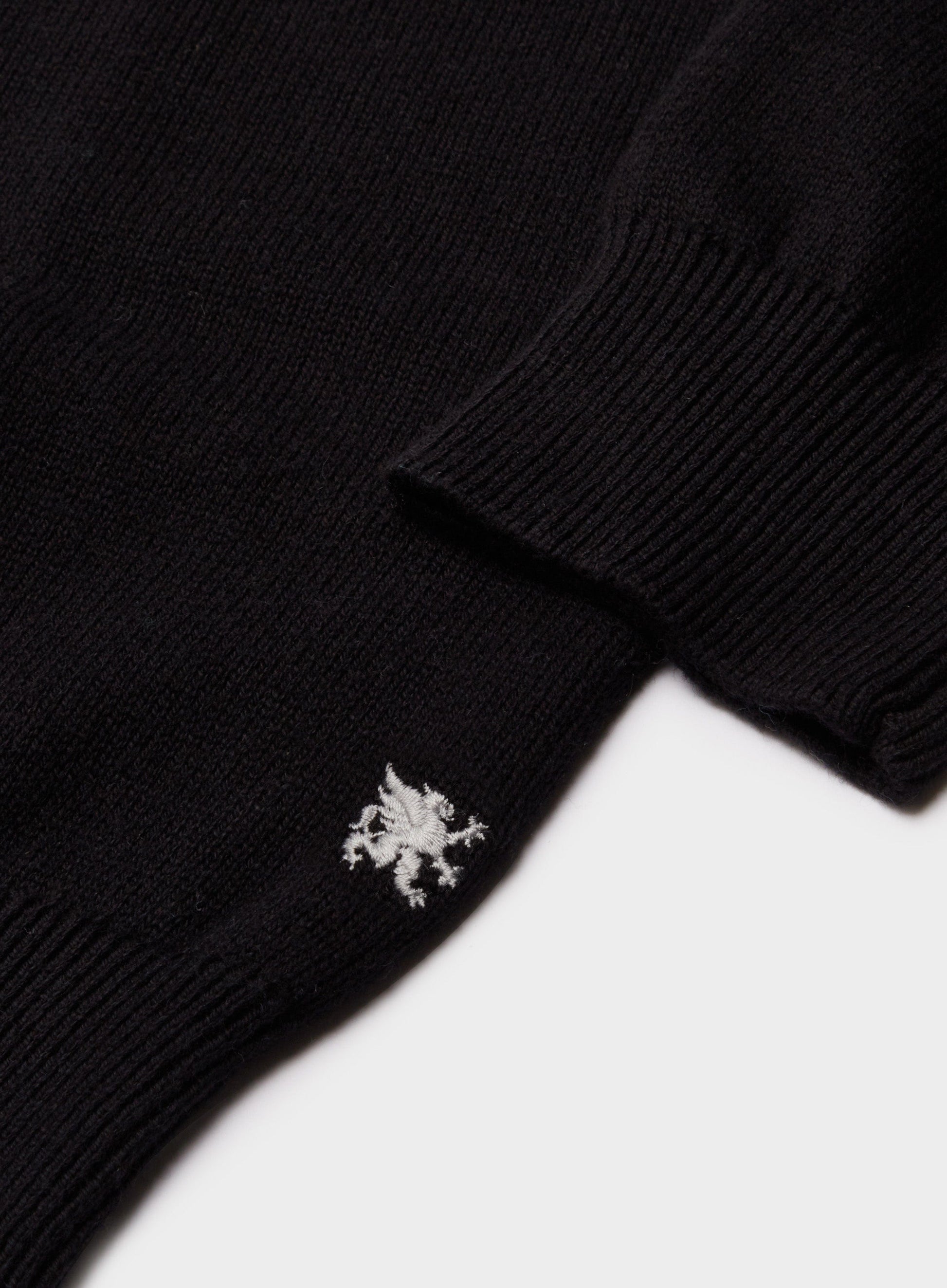 Cotton Cashmere Crew Neck in Black