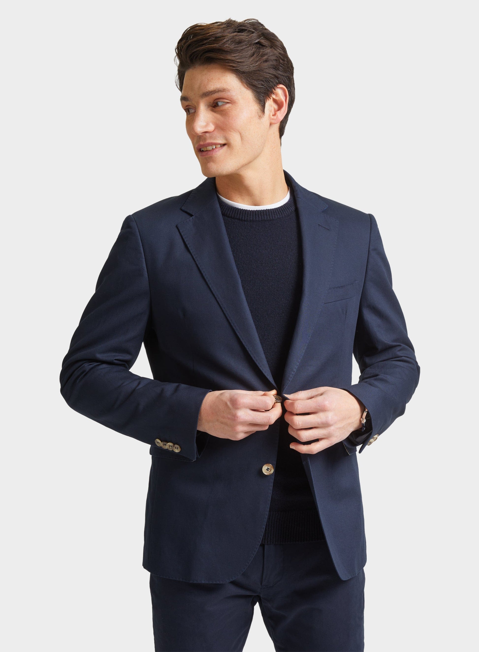 Cotton Linen Jacket - Navy