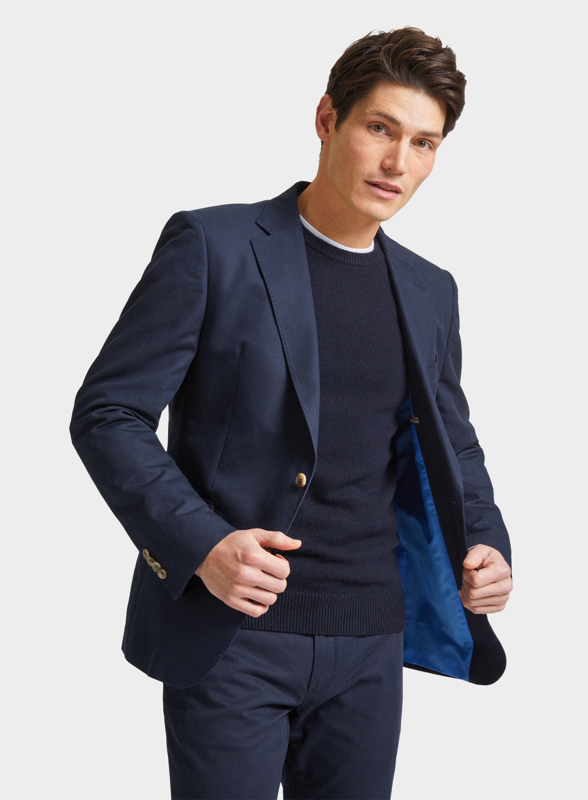 Cotton Linen Jacket - Navy