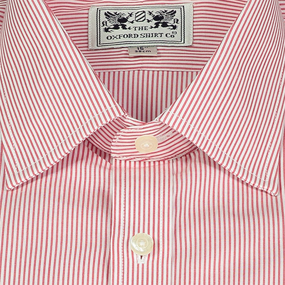 Double Cuff Shirt in Red Stripe