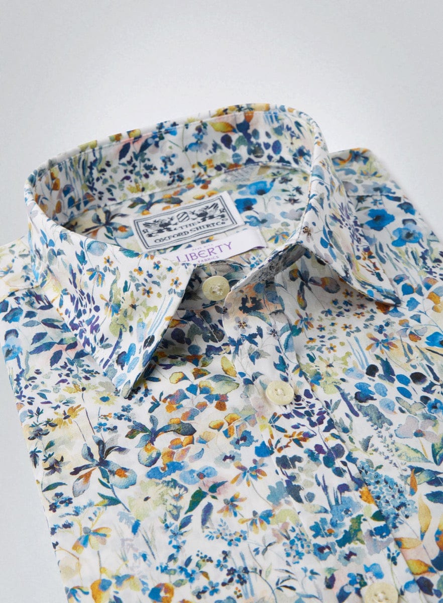 Mens Felda Blue Made with Liberty Fabric Shirt - Oxford Shirt Co.