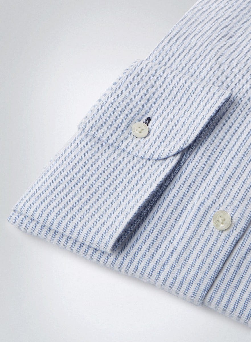 Fitted Oxford Shirt - Light Blue Stripe