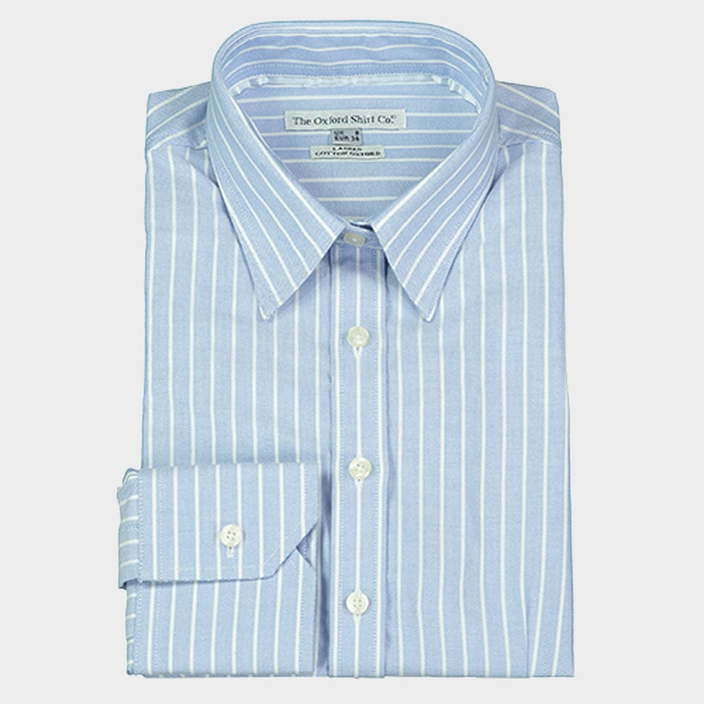 Fitted Shirt in Blue and White Stripe