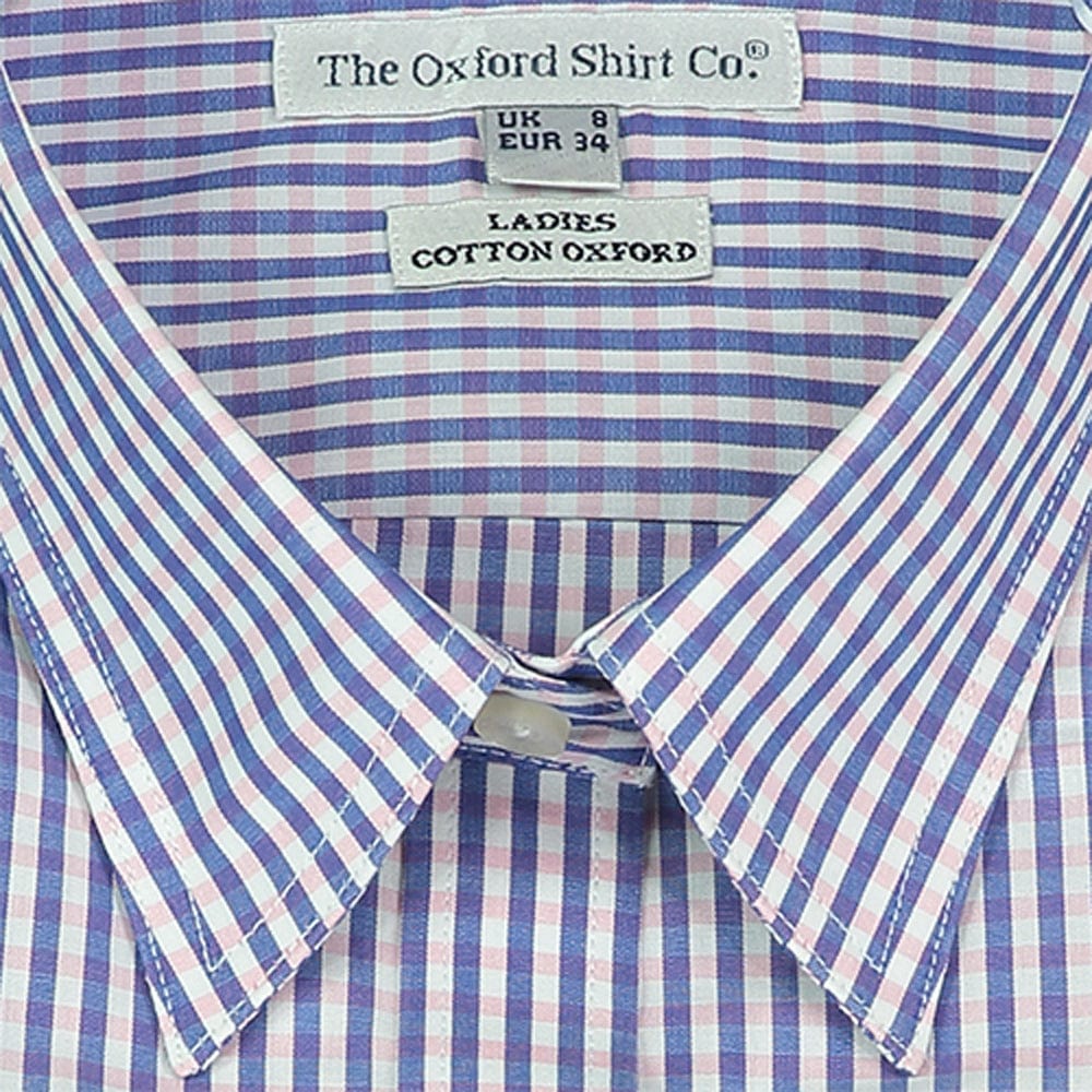 Fitted Shirt in Navy and Pink Gingham