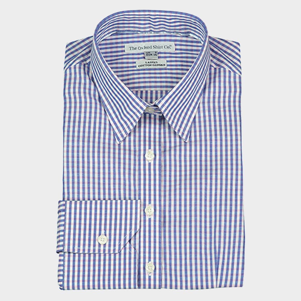 Fitted Shirt in Navy and Pink Gingham