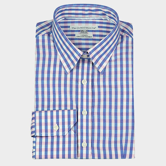 Fitted Shirt in Pink and Navy Check