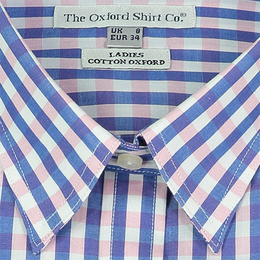 Fitted Shirt in Pink and Navy Check