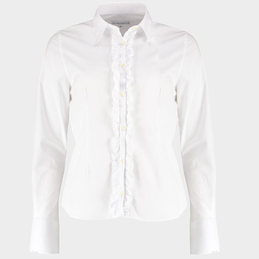 Frill Front Blouse in White