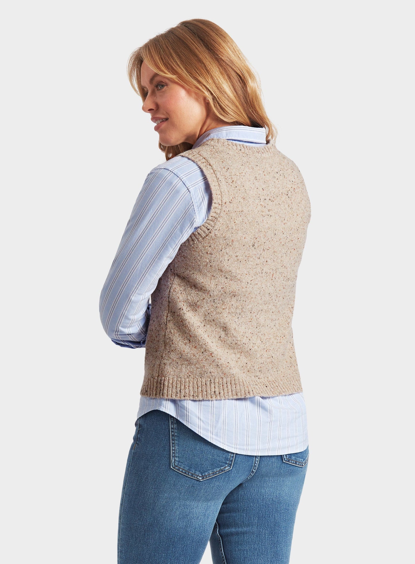 Knitted Neppy Vest in Natural