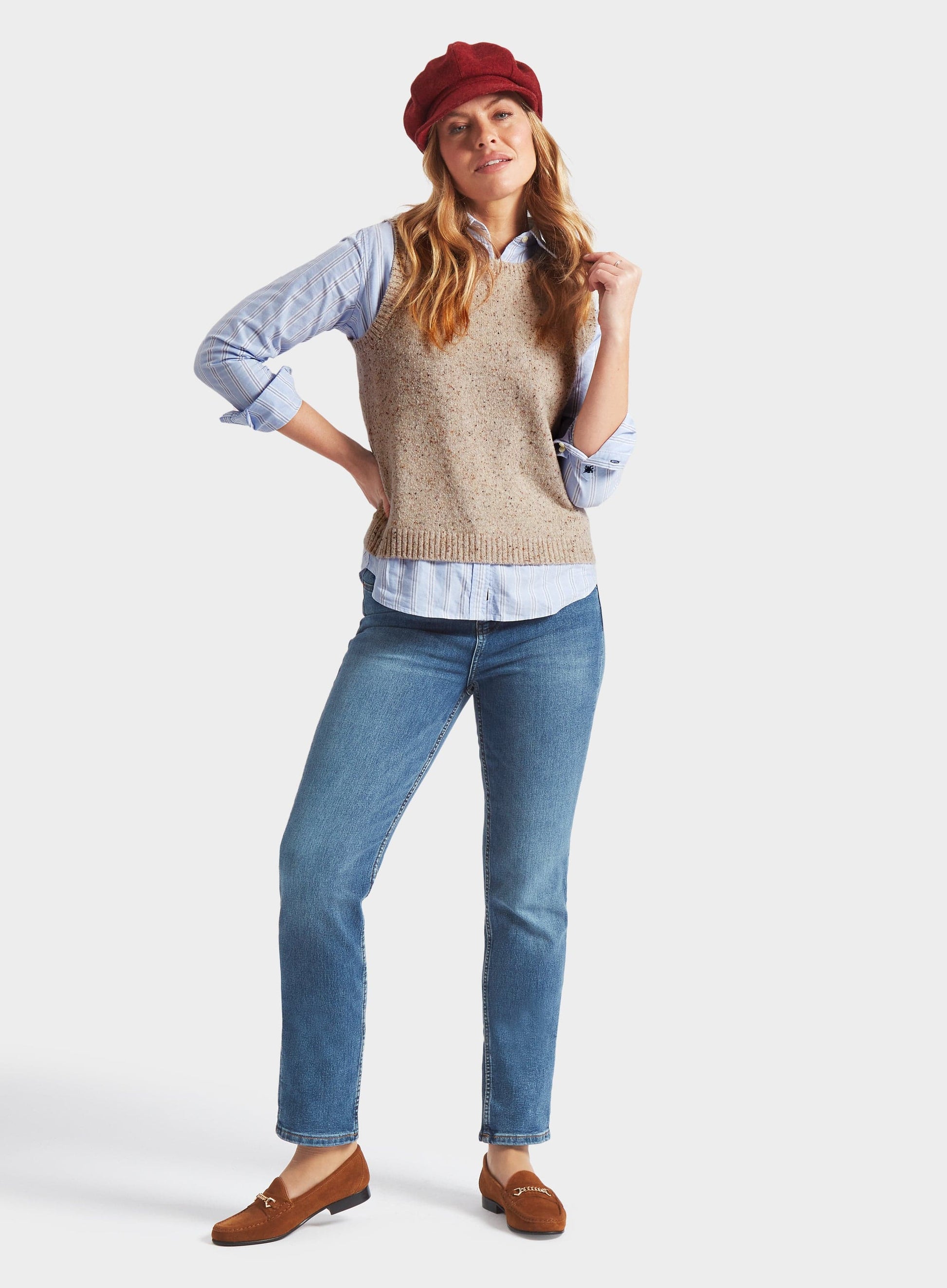 Knitted Neppy Vest in Natural