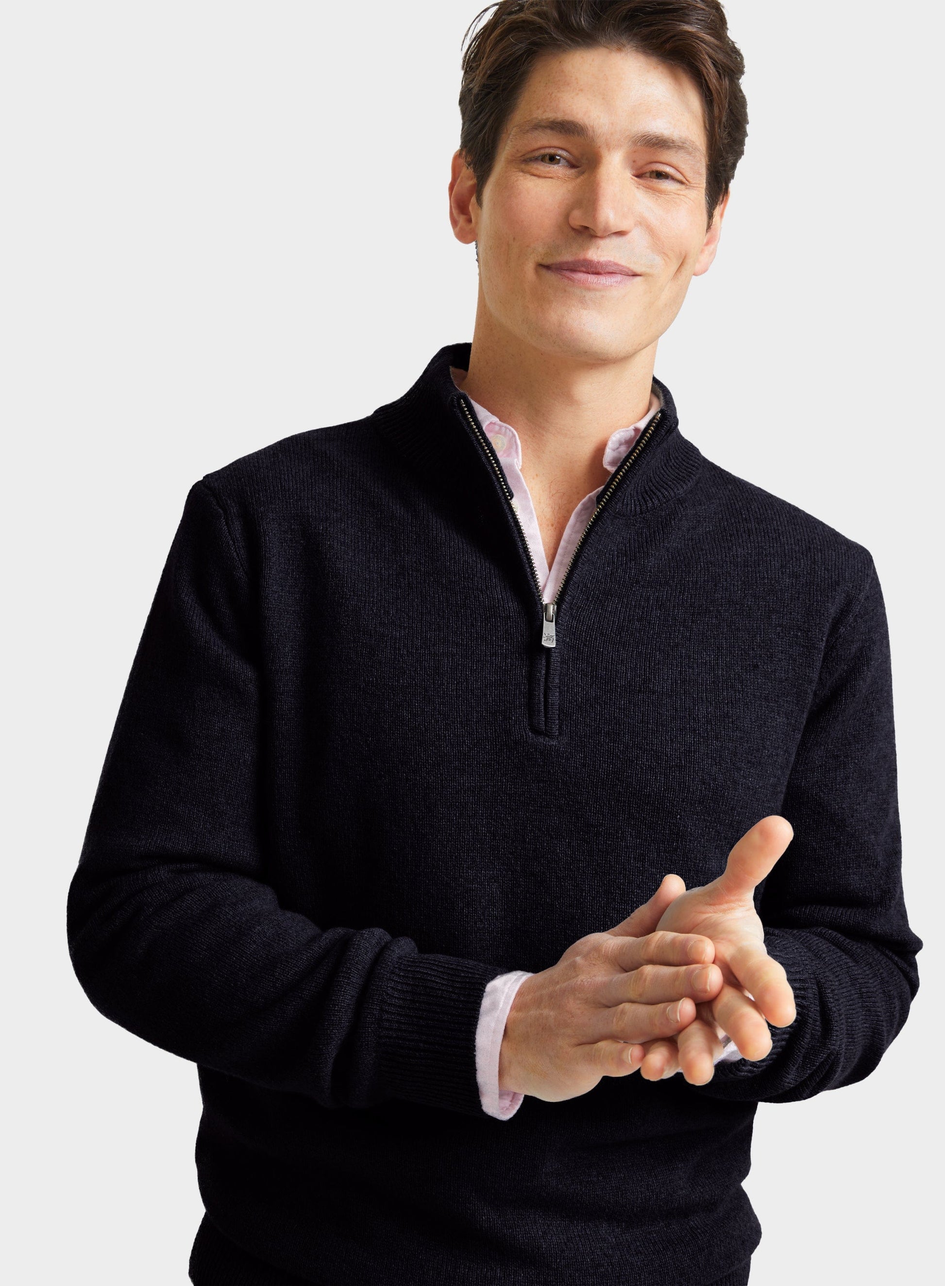 Lambswool 1/4 Zip in Navy