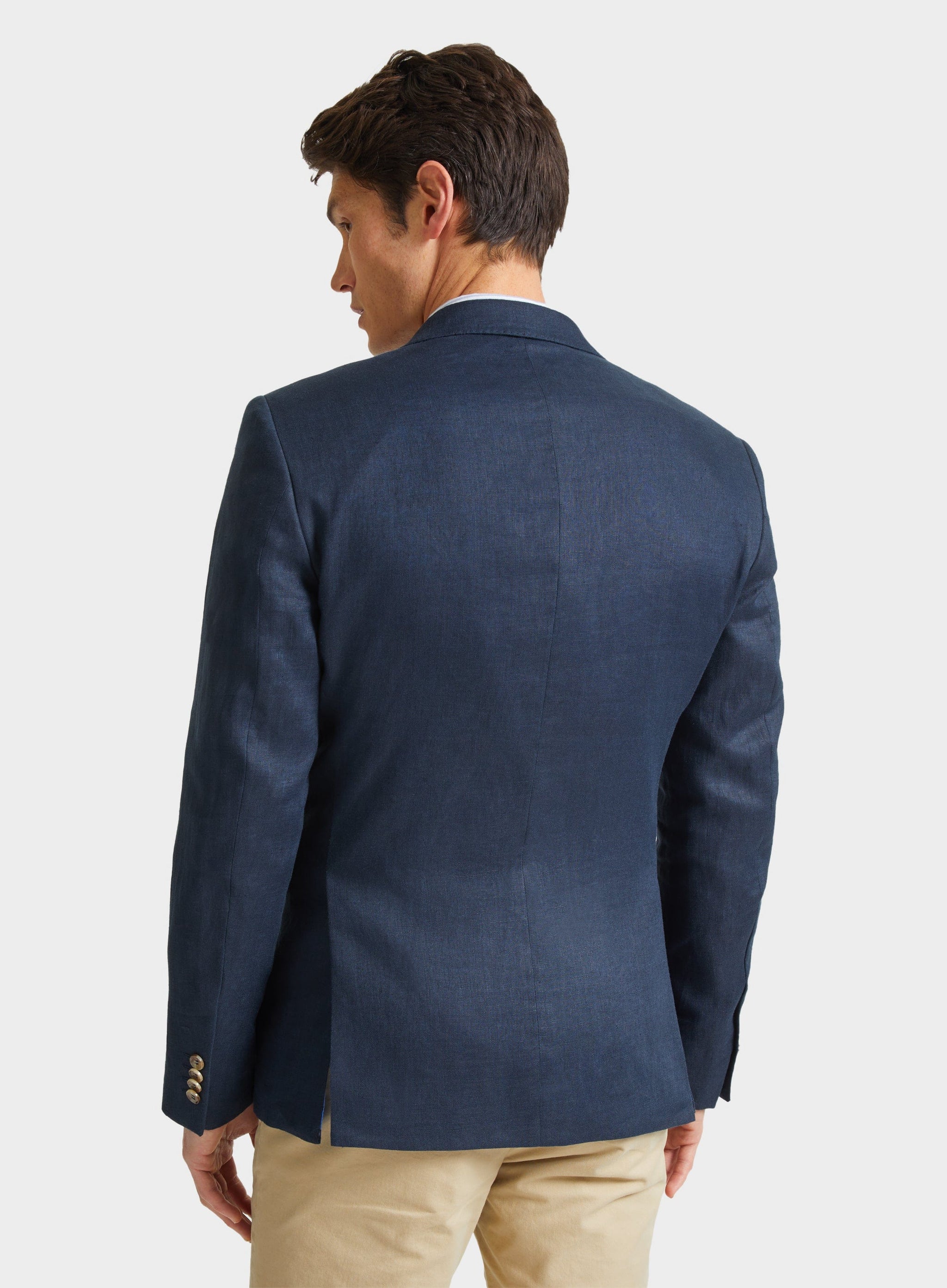 Mens Linen Jacket in Navy Oxford Shirt Co.