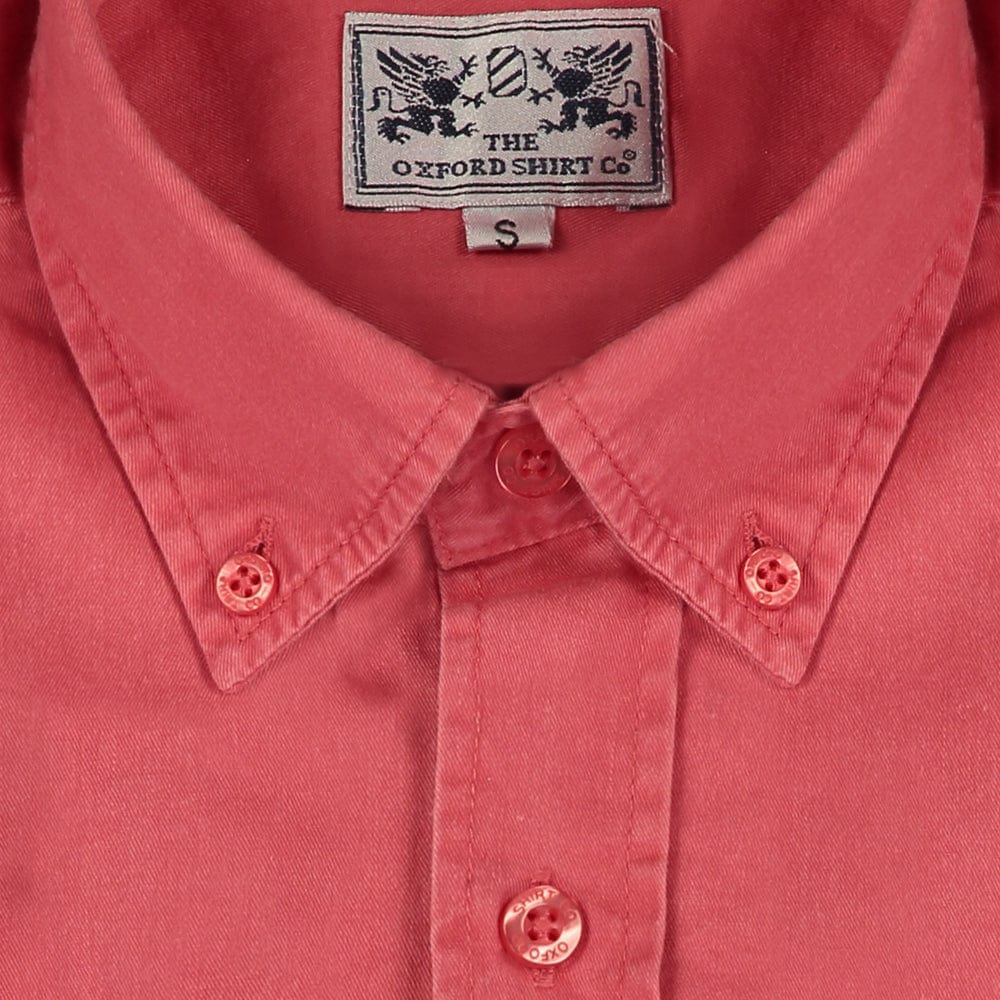 Mens Long Sleeved Weekender Shirt in Red - Oxford Shirt Co.