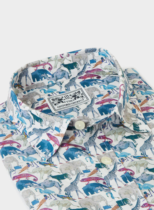 Queue for the Zoo Blue - Made with Liberty Fabric